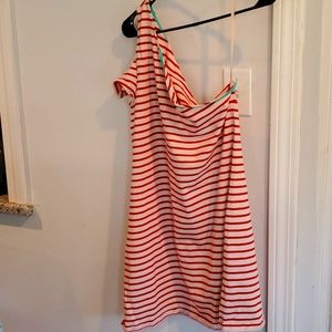 One shoulder cotton dress